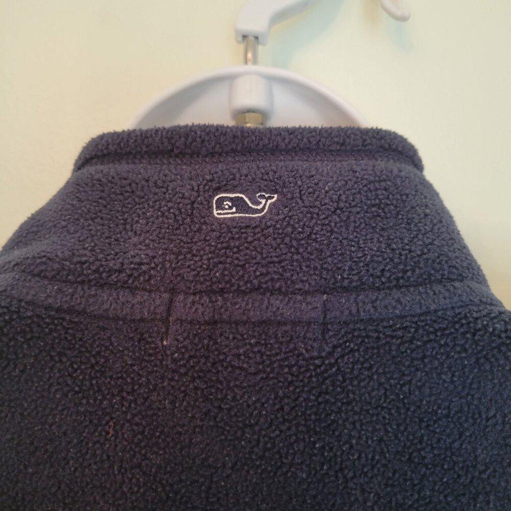 Vineyard Vines Fleece Vest M Navy Blue Full Zip Sleeveless Classic Preppy - Picture 9 of 9